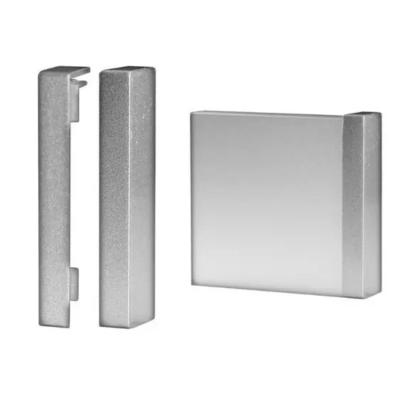 Auer | Klick Endstückpaar für Sockelleisten | 60 x 15 mm | Aluminium eloxiert | Edelstahlfarbend Heißes Angebot