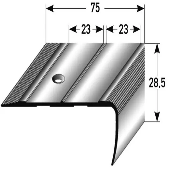 Auer Treppenkanten- & Winkelprofile Belpasso Höhe 28.5 mm Breite 75 mm Aluminium eloxiert Heißes Angebot