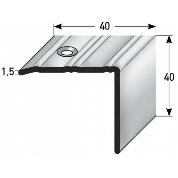 Auer Treppenkanten- & Winkelprofile Ortona Rutschhemmend R10 DIN 51130 40 x 40 mm Edelstahl Sofort Bestellen