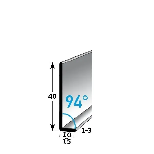 Auer Sockelleiste Metall H 40 mm Winkel 94° Sockelleiste Edelstahl Wasserfest Modern Angebot