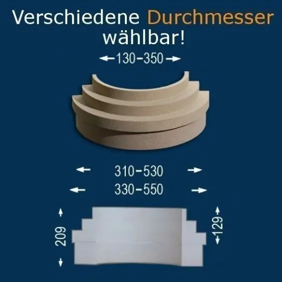 Wiesemann | Säulenbasis "SB3-b" | Polystyrol | 130 - 350 mm | Säulenfuß | Dekosäule | beschichtet Expressversand