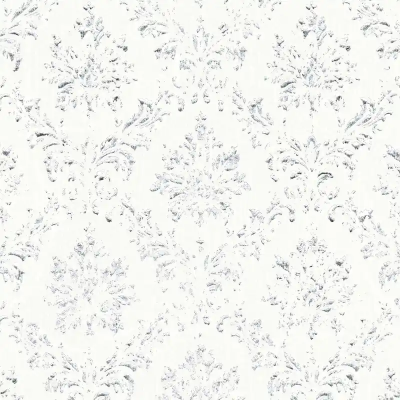 A.S. Creation | Metallic Silk | 306621 | Vliestapete | Barock | 0.53 x 10.05 m | Weiß Highlight