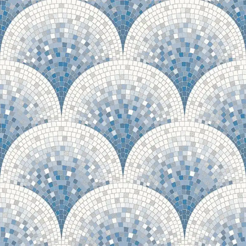 DesignID | Beaux Arts 2 | 220046 | Vliestapete | Steinoptik | 0.53 x 10.05 m | Blau Nur Heute