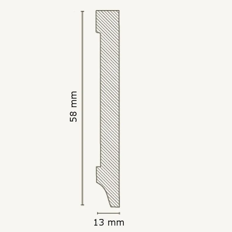 Aktuell Innen- oder Außenwinkel weiße Sockelleiste 13 x 58mm MDF Fußleiste by PROVISTON
