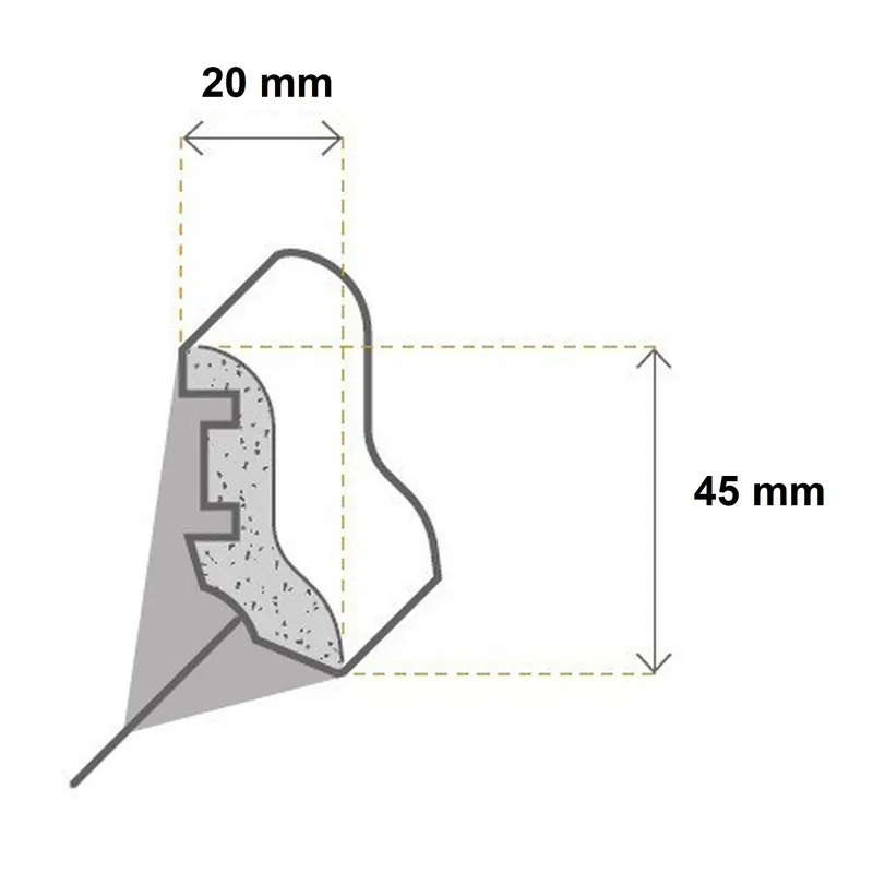 Billig PROVISTON Innen- oder Außenwinkel weiß MDF-Fußleiste foliert 20 x 45mm Klick-Profil