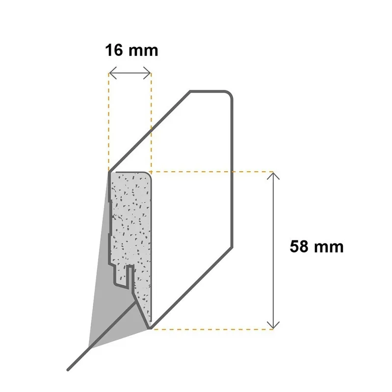 Aktuell PROVISTON Innen- oder Außenwinkel weiße Sockelleiste MDF-Fußleiste 16 x 58mm eckig