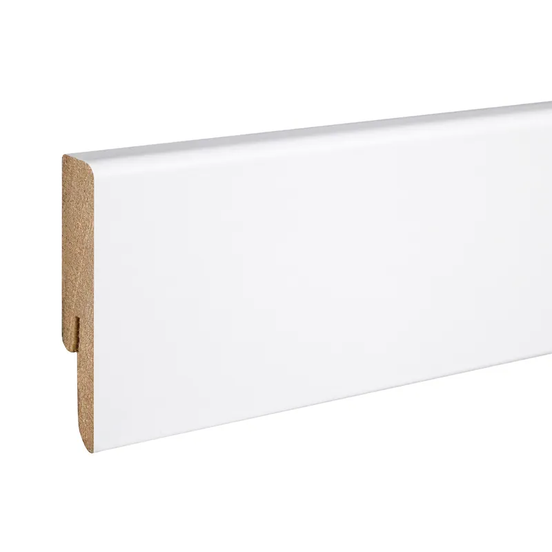 PROVISTON abgerundete Fußleiste 12 x 58 x 2400mm foliert weiß Sockelleiste rund MDF-Leiste Saisonangebot