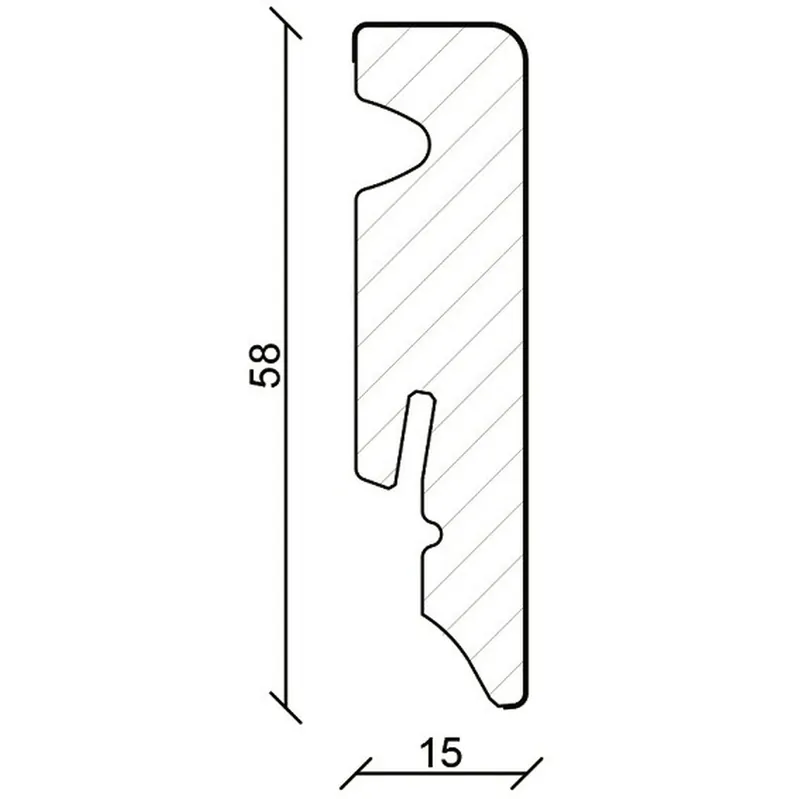 Beliebt PROVISTON Innen- oder Außenwinkel eckige Sockelleiste 15 x 58mm weiß foliert MDF-Leiste