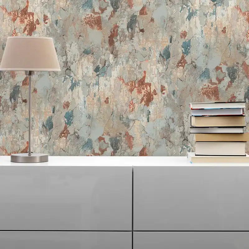 Neue Ware Tapete Urban M1-No.647 | Vliestapete | Grau | Rot | Tapete in Betonoptik