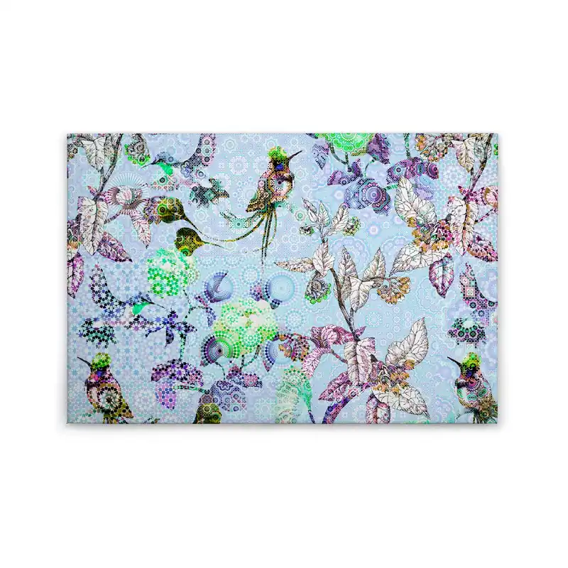 Tadessi Leinwandbild Vögel - 60 x 90 cm - M1-No.50096 - Keilrahmen in Blau Grün Top-Preis