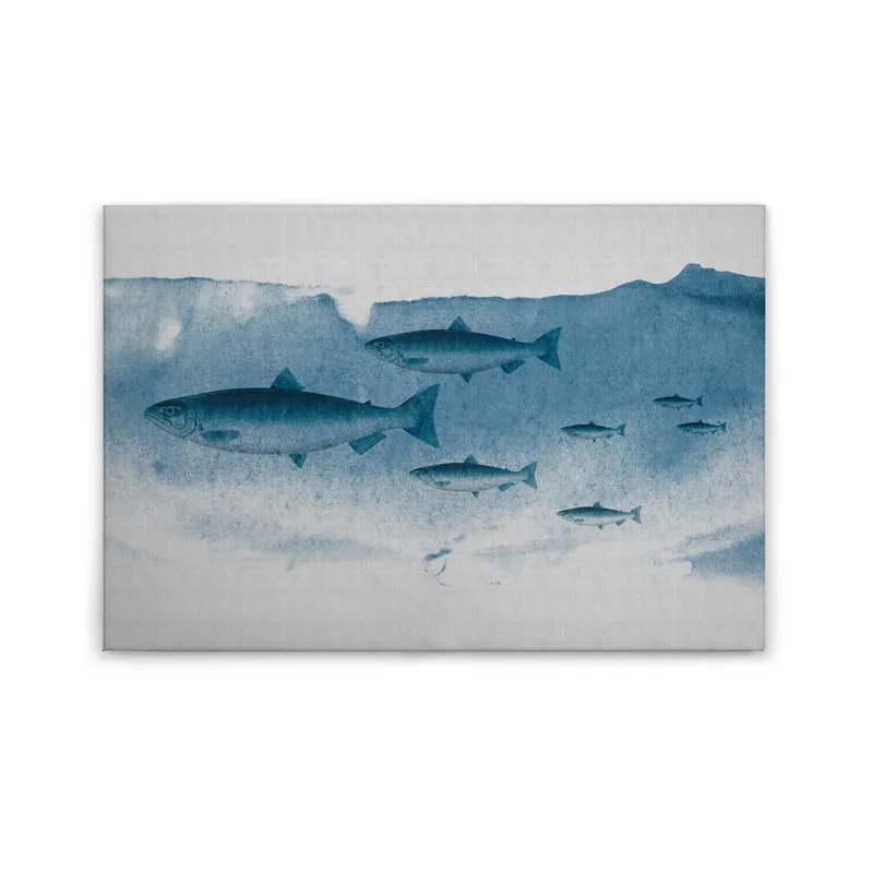 Tadessi Leinwandbild Tiere - 60 x 90 cm - M1-No.50185 - Keilrahmen in Blau Grau Solange Der Vorrat Reicht