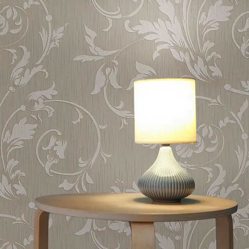 Aktuell Tapete Blumen Lenni M1-No.3794 Vliestapete Beige Klassik Vintage Struktur Natur