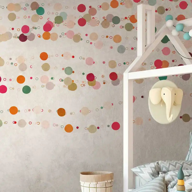 Tadessi Fototapete Kreise M1-No.10324 Digitaldruck Tapete Beige Orange - Punkte Kinderzimmer Modern Saisonangebot