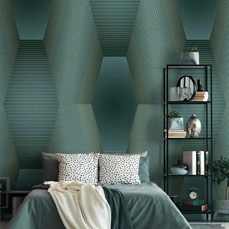 Fototapete Geometrisch M2-No.0530 | Digitaldruck | Grün | Orion | 3D Optik | Modern Meistverkauft