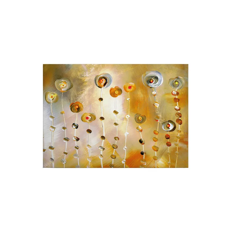 Aktuell Tadessi Leinwandbild Abstrakt Floral - 50 x 70 cm - M1-No.50309 - Keilrahmen in Orange Beige