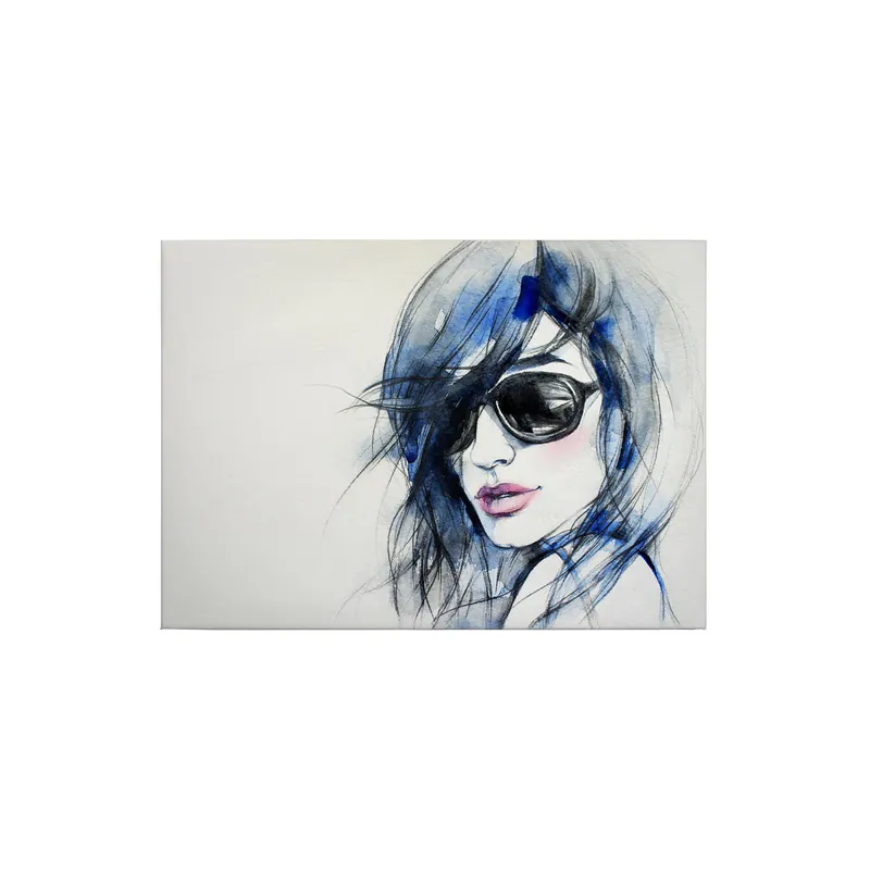 Tadessi Leinwandbild Abstrakt Frau - 50 x 70 cm - M1-No.50332 - Keilrahmen in Blau Online Kaufen
