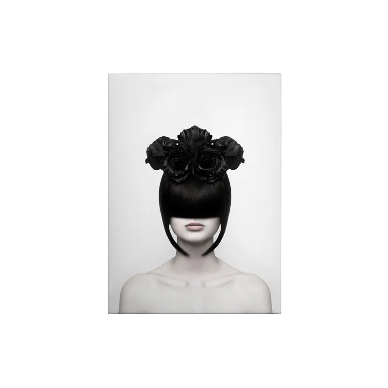 Abverkauf Tadessi Leinwandbild Frau - 70 x 50 cm - M1-No.50381 - Keilrahmen in Weiß Schwarz