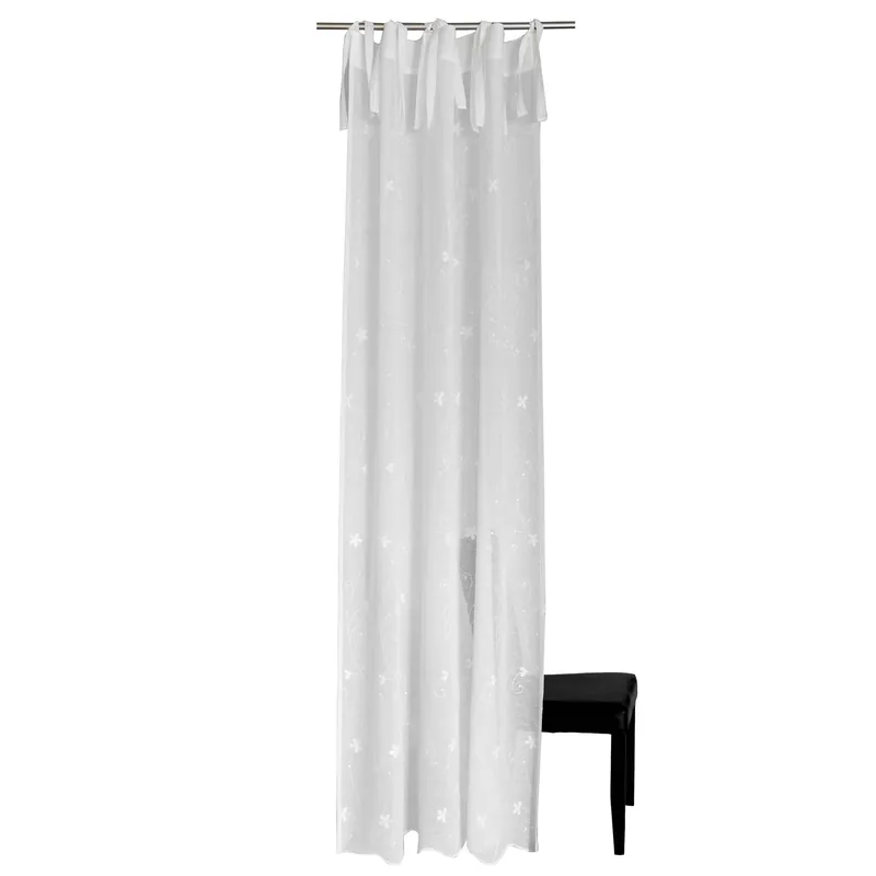 Abverkauf Schlaufenschal Elisabetta V3-No.10 | Weiß | Vorhang mit verdeckten Schlaufen | transparent | Gardine