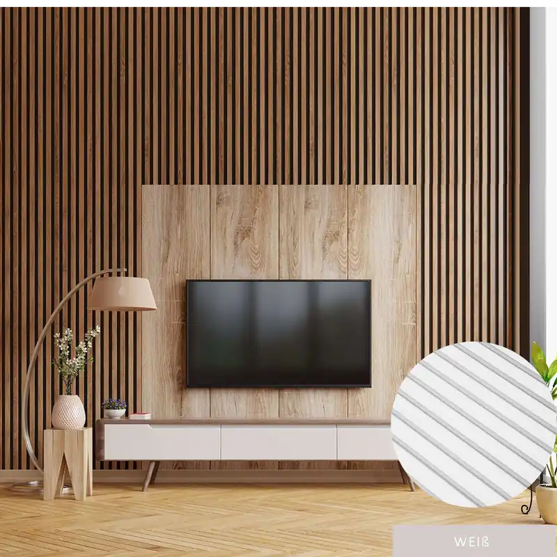 Online Kaufen Mardom | Akustik 3D Wandpaneel "0045" | H: 2700 mm x B: 120 mm | Weiß grundiert | Modern