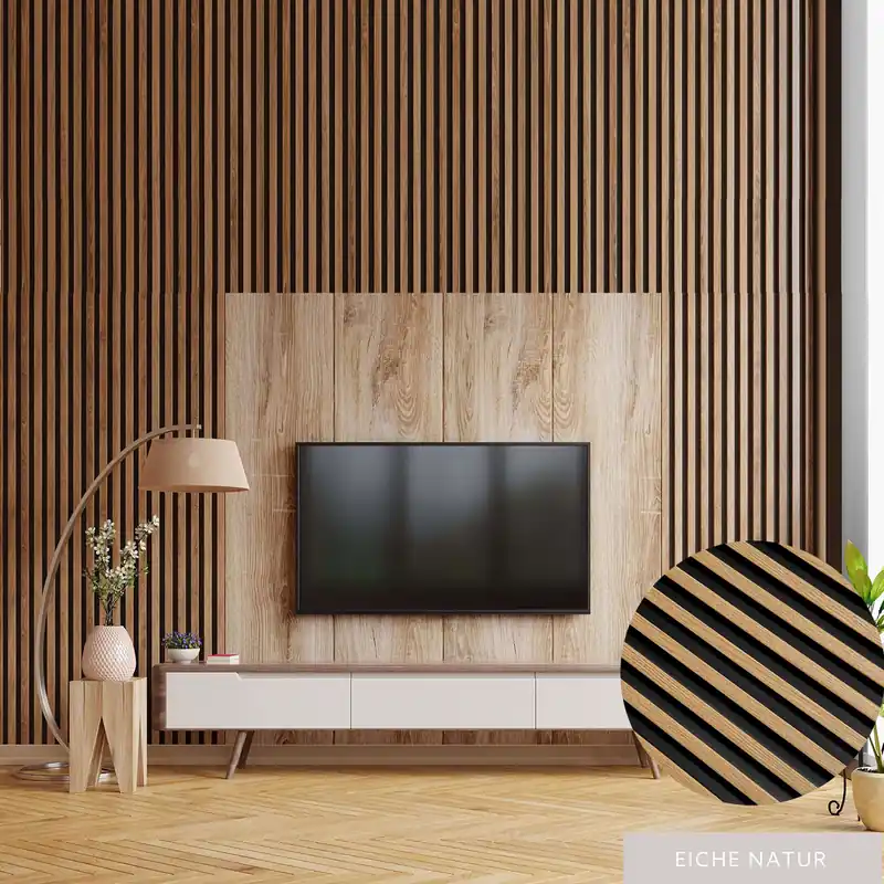 Angebot Mardom | Akustik 3D Wandpaneel "0049" | H: 2700 mm x B: 120 mm | Eiche Natur | Modern