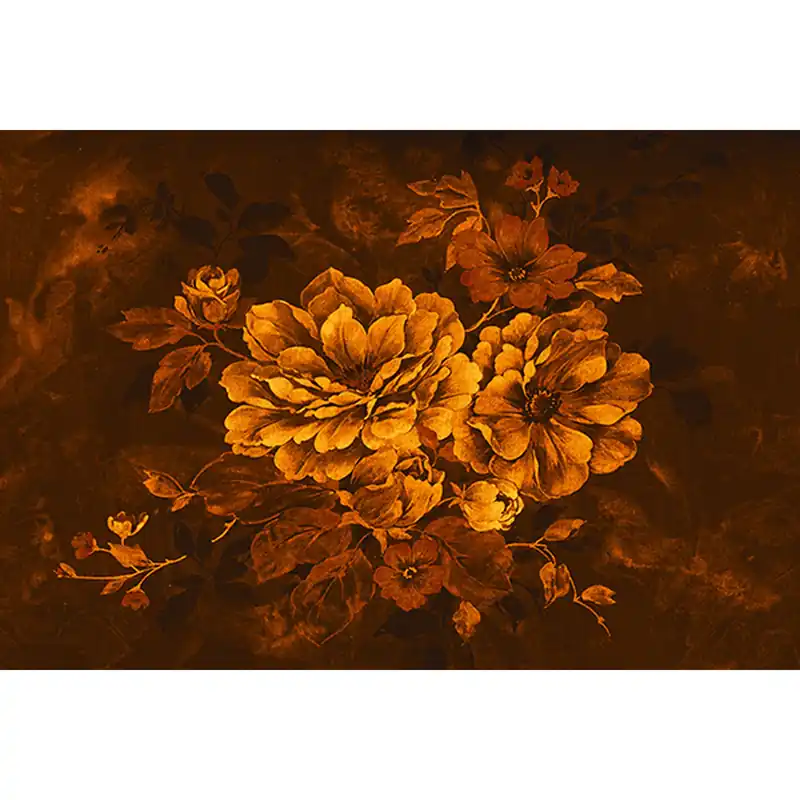 Tadessi Fototapete Blumen M1-No.60132 Digitaldruck Tapete Orange Schwarz - Rosen Natur Sonderangebot