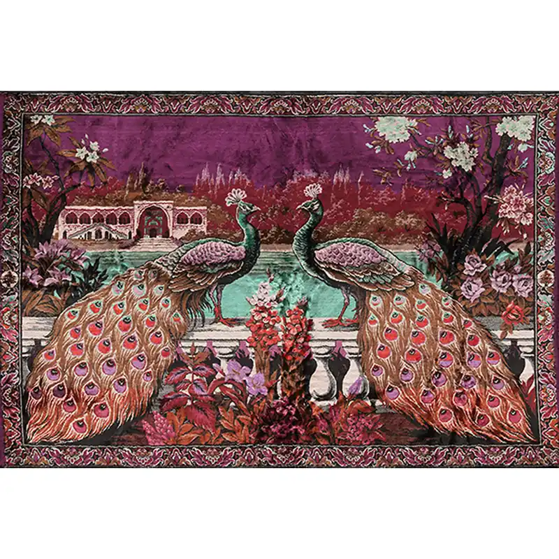 Heißes Angebot Tadessi Fototapete Orientalisch M1-No.60180 Digitaldruck Tapete Lila Blau - Vögel Natur Teppich