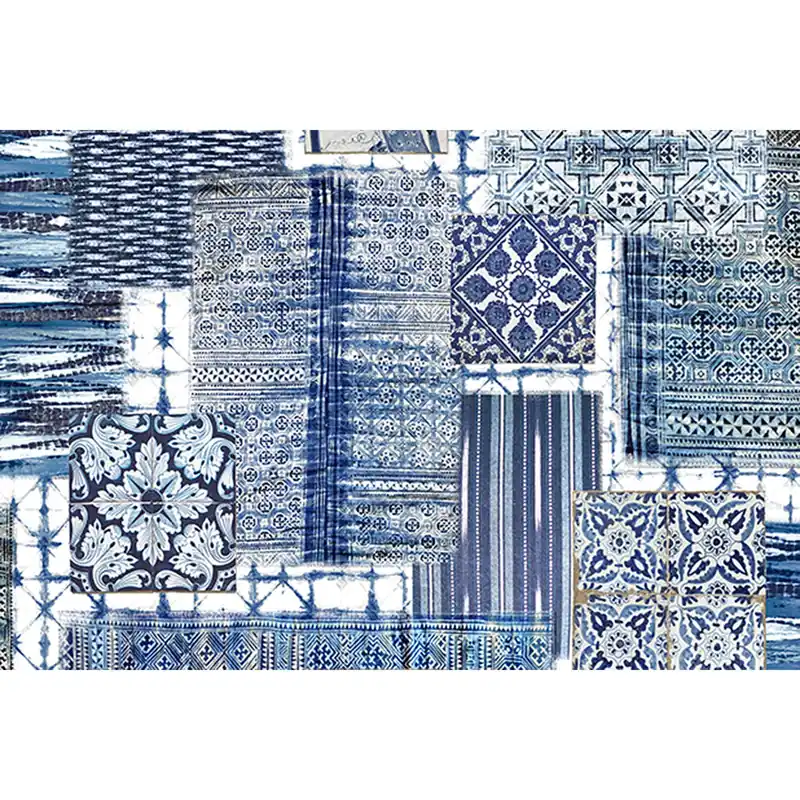Tadessi Fototapete Orientalisch M1-No.60243 Digitaldruck Tapete Blau Weiß - Patchwork Garantierte Lieferung