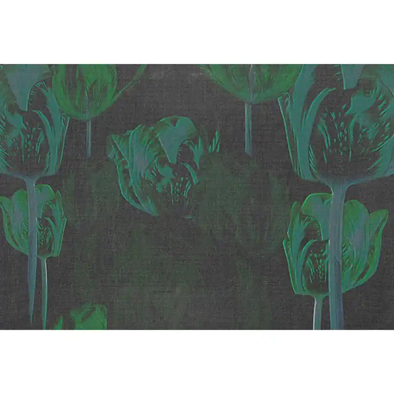 Tadessi Fototapete Blumen M1-No.60320 Digitaldruck Tapete Grün Schwarz - Floral Zertifiziert