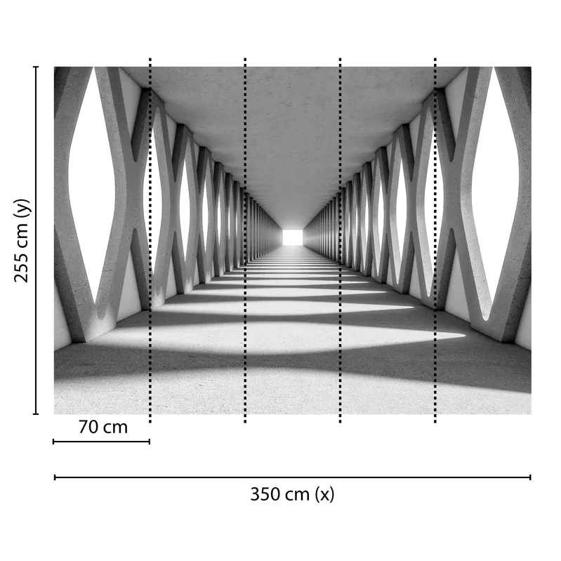 Ausverkauf Tadessi Fototapete 3D M1-No.60430 Digitaldruck Tapete Grau Weiß - Betonoptik
