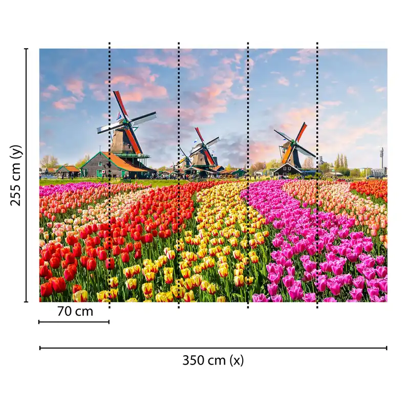 Tadessi Fototapete Blumen M1-No.60511 Digitaldruck Tapete Bunt Braun - Landschaft Garten Neue Kollektion