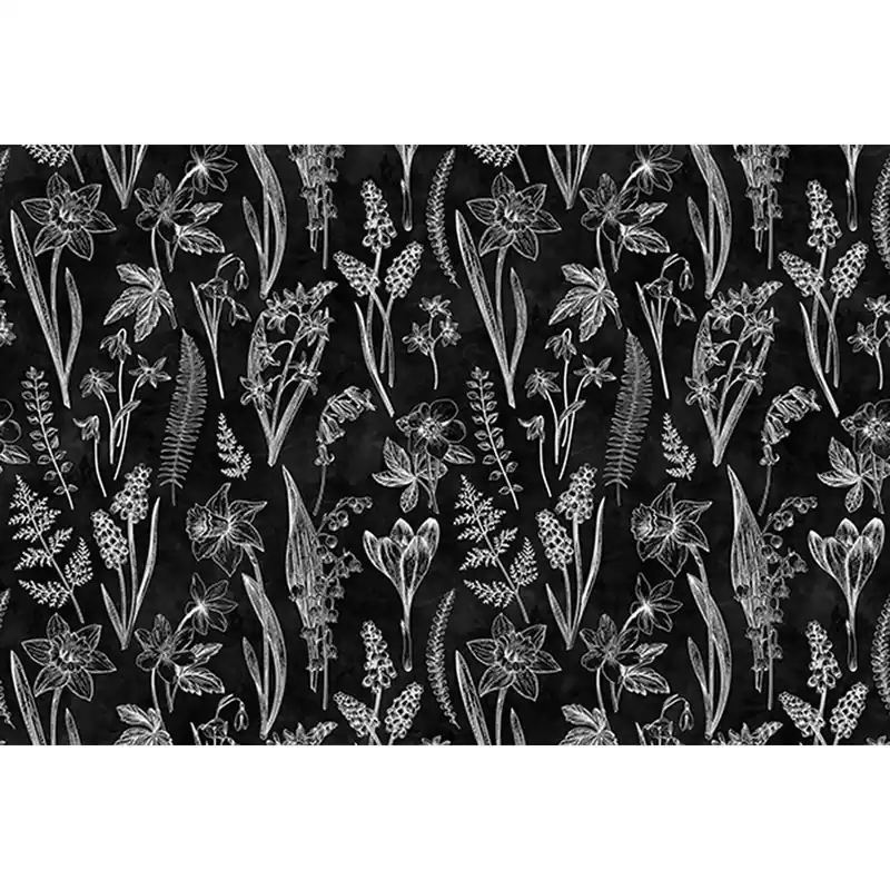 Kracherpreis Tadessi Fototapete Blumen M1-No.60523 Digitaldruck Tapete Weiß Schwarz - Blumenwiese