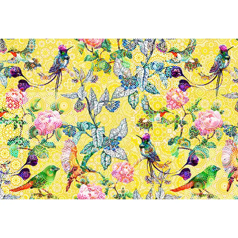 Tadessi Fototapete Blumen M1-No.60568 Digitaldruck Tapete Gelb Grün - Vögel Ausverkauf