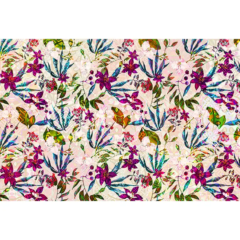 Saisonangebot Tadessi Fototapete Blumen M1-No.60636 Digitaldruck Tapete Creme Lila - Pflanzen Floral