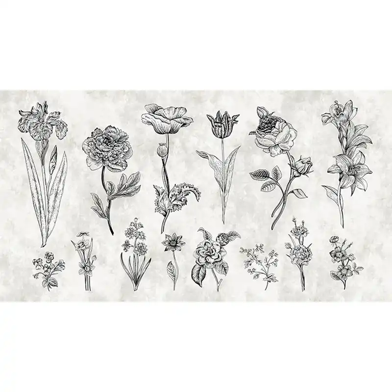 Sofort Bestellen Tadessi Fototapete Blumen M1-No.60681 Digitaldruck Tapete Weiß Schwarz