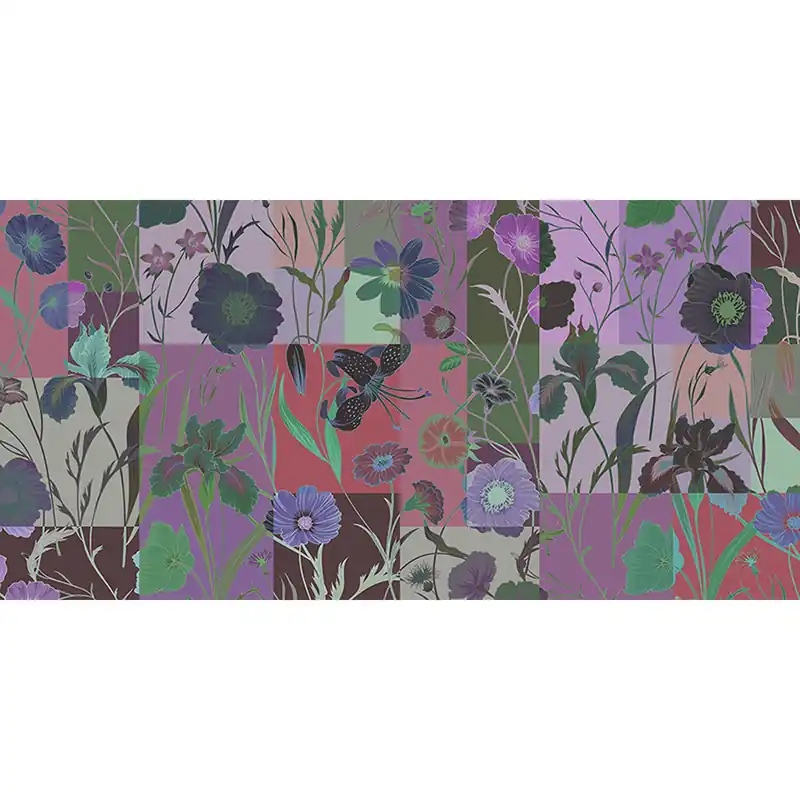Tadessi Fototapete Blumen M1-No.60813 Digitaldruck Tapete Lila Grün - Floral Heißes Angebot