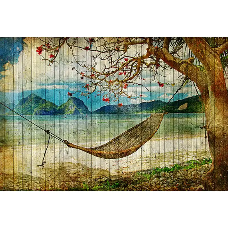 Heißes Angebot Tadessi Fototapete Strand M1-No.60940 Digitaldruck Tapete Bunt - Palmen Meer