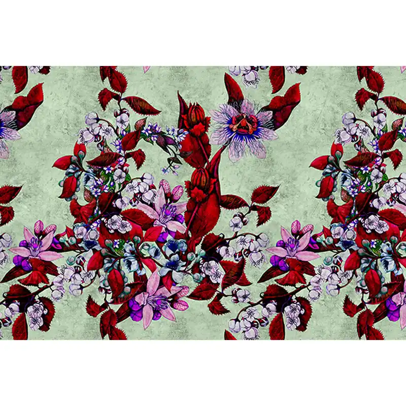 Solange Der Vorrat Reicht Tadessi Fototapete Blumen M1-No.60961 Digitaldruck Tapete Rot Grün - Floral