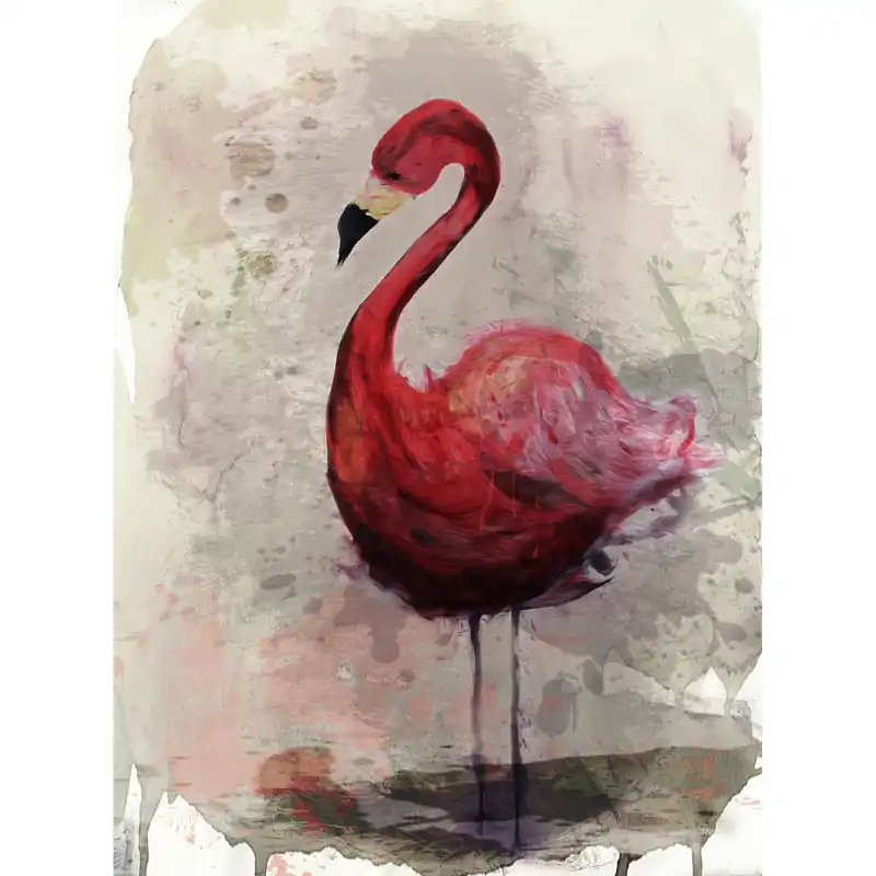 Markenware Tadessi Fototapete Flamingo M1-No.61083 Digitaldruck Tapete Rot Beige - Vögel Tiere