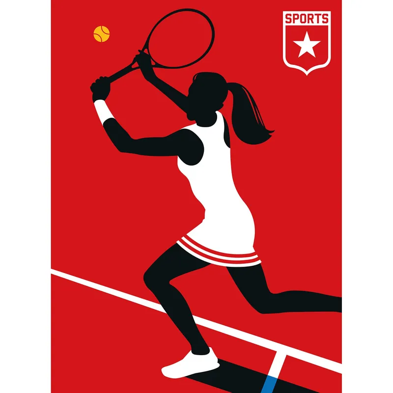 Neue Kollektion Tadessi Fototapete Modern M1-No.61113 Digitaldruck Tapete Rot Schwarz - Retro Tennis