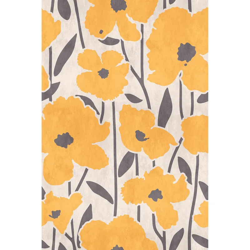 Tadessi Fototapete Blumen M1-No.61318 Digitaldruck Tapete Gelb Grau - Natur Modern Sofort Bestellen