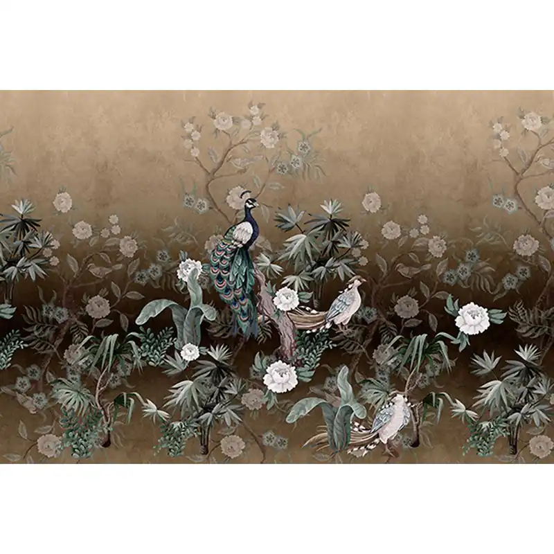 Online Kaufen Tadessi Fototapete Vögel M1-No.61418 Digitaldruck Tapete Braun Grün - Blumen Natur