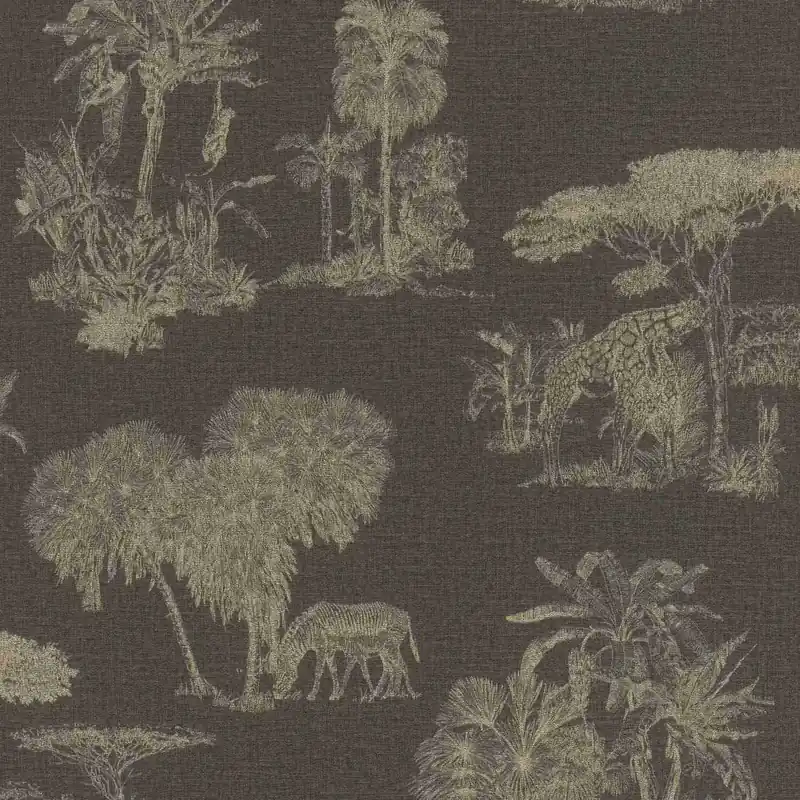 Rasch | Lirico | 555035 | Vliestapete | Botanisch | 0.53 x 10.05 m | Schwarz | Gold Direktkauf