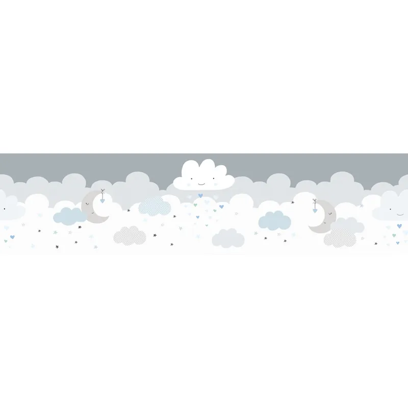 A.S. Creation | Only Borders 11 | 403744 | Papierbordüre | Kinderzimmer | 5.00 x 0.155 m | Grau Preisreduziert