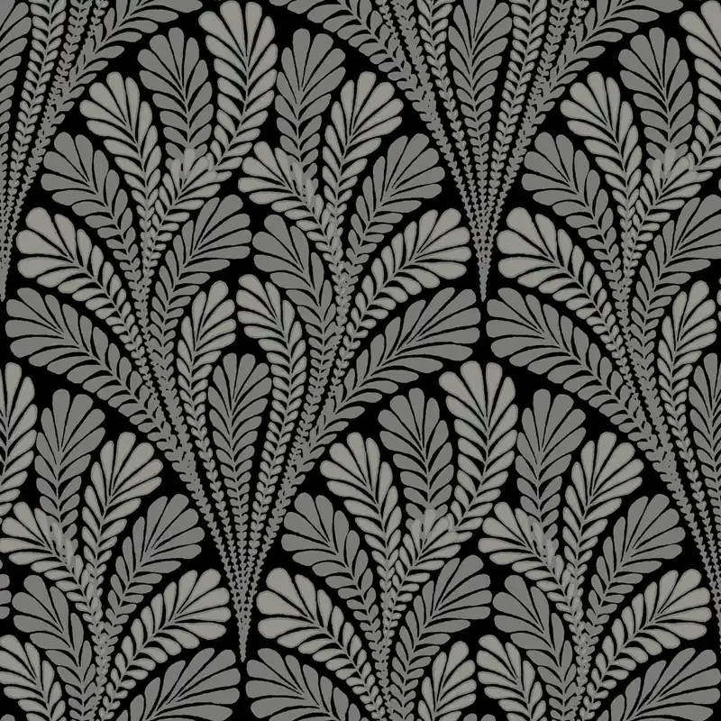 Rabatt York Wallcoverings | Black and White | BW3951 | Sure Strip tapete | Blätter | 0.52 x 10 m