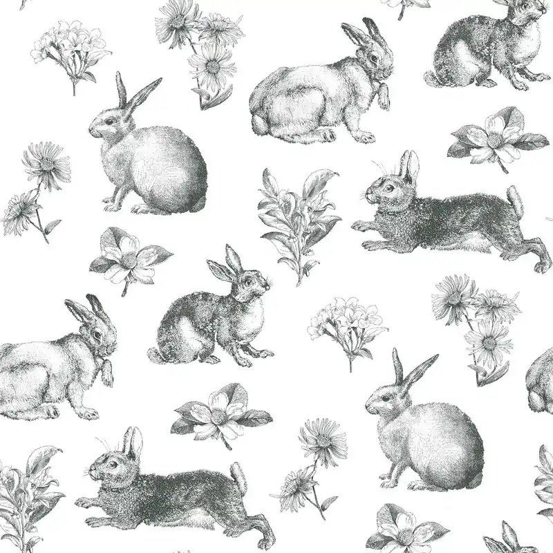 York Wallcoverings | Black and White | AT4263 | Sure Strip tapete | Tiermuster | 0.52 x 10 m Expressversand