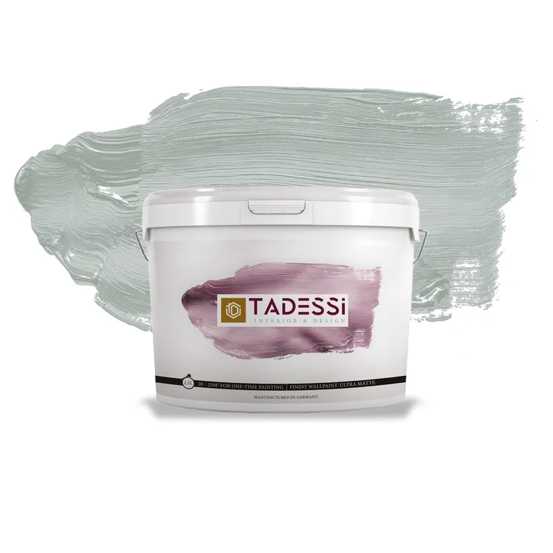 TADESSI Color Vista - Wandfarbe Pastellgrau - Sanftgrau - Matte Innenfarbe - Hochwertige Dispersion Echt