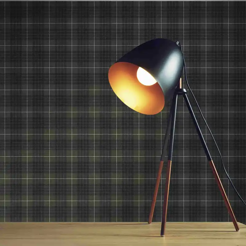 Tapete Retro Retro Vintage M1-No.4165 | Vlies | Grün | Schwarz | Kariert | Tadessi | 10.05 x 0.53 m Top-Preis