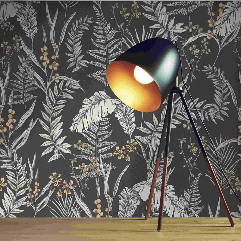 Preis Gesenkt Tapete Florentin Blumen M1-No.4517 Vlies Schwarz Weiß Floral Tadessi 10.05 x 0.53 m