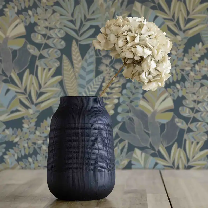 Neu Im Sortiment Tapete Carlos Blumen M1-No.4261 | Vlies | Blau | Gold | Floral | Tadessi | 10.05 x 0.53 m