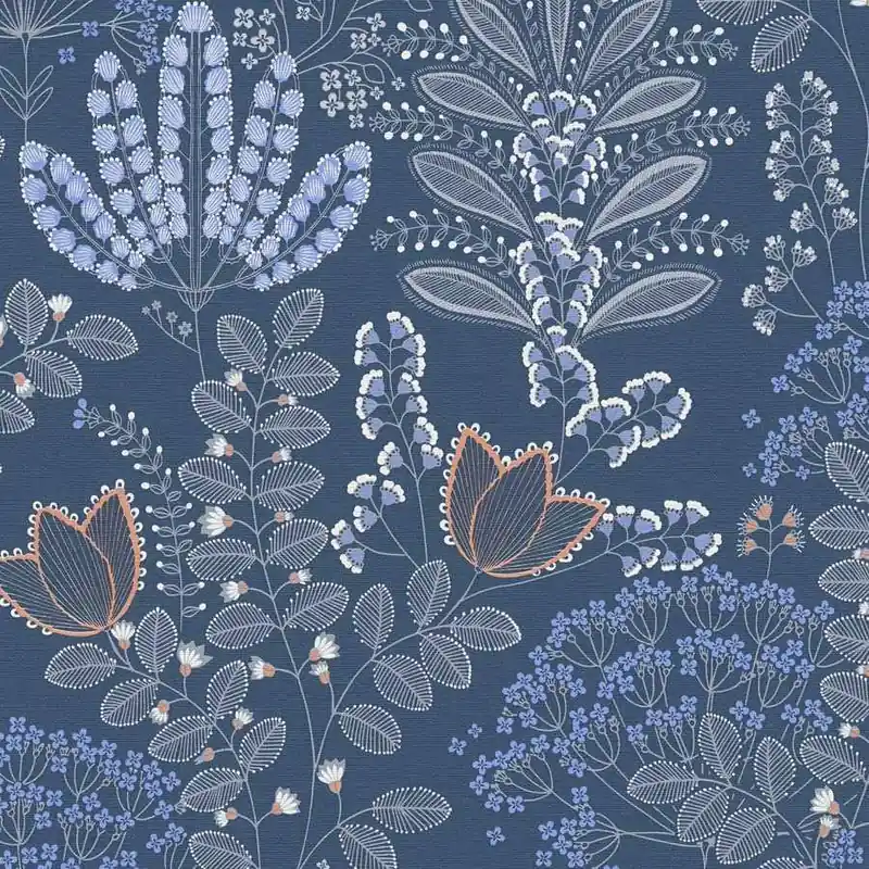 A.S. Creation | Famous Garden | 393494 | Vliestapete | Blumenoptik | 10.05 x 0.53 m | Blau Neue Ware
